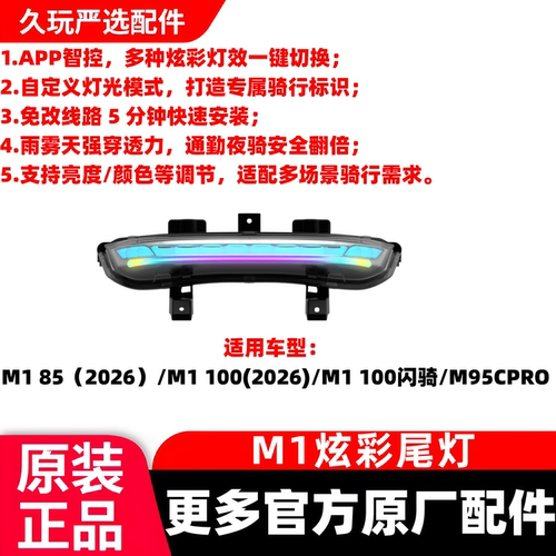 适用九号M1 85（2026M1 100(2026M1 100闪骑M95CPRO电炫彩后尾灯
