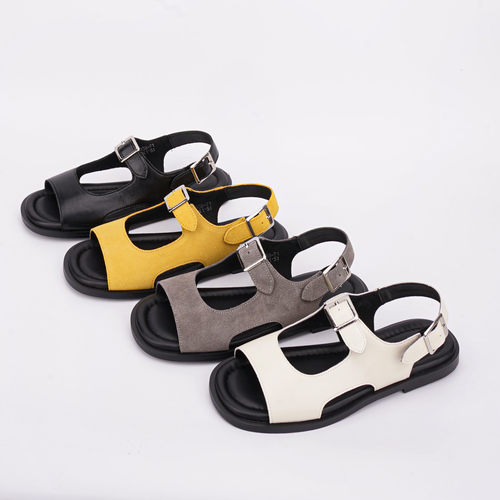 真皮凉鞋女ins潮2025夏款时尚沙滩罗马百搭休闲平底运动女鞋