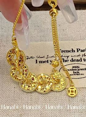 ＜花火商店＞至上系列 - 来财来财 · 碎碎冰925银镀金抽拉链手链