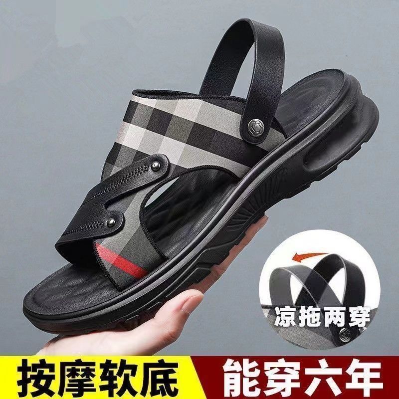 凉鞋拖鞋夏季软底防滑男士防水耐磨外穿沙滩鞋休闲两用新款开车鞋
