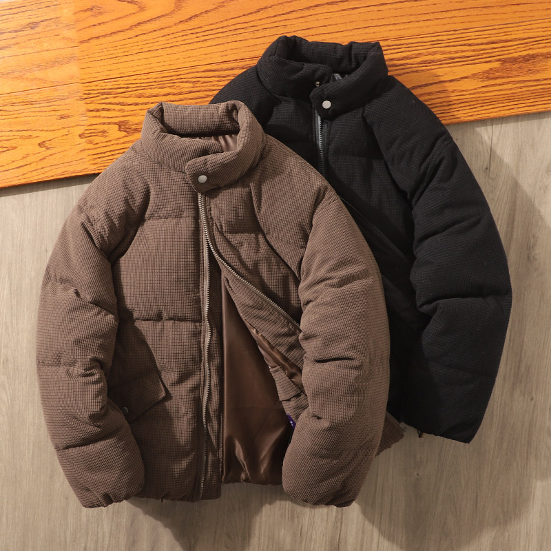 日系宽松灯芯绒加厚保暖立领棉衣