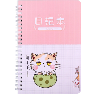 卡通可爱田字格日记本学生用线圈加厚田格笔记本儿童作业周记事本