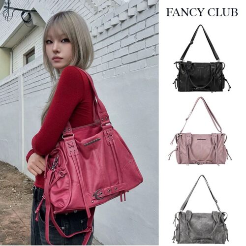 韩国FANCY CLUB雪允同款小众复古大容量单肩包通勤百搭潮流托特包