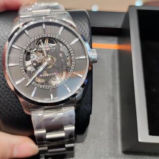 新款MIDO美度手表舵手系列镂空长动能机械男表M038.436.11.061.00