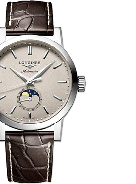 新品Longines浪琴正品手表经典复古月相机械男表L4.826.4.92.2