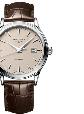 瑞士Longines浪琴军旗系列男款自动机械皮带手表L4.984.4.79.2