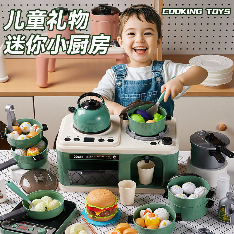儿童迷你小厨房真煮全套煮饭套装图片
