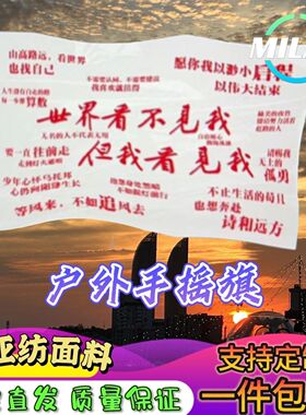 世界看不见我但我看见我旗帜定做导游旗爬山登山旗手摇旗定制文案