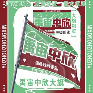 禹宙中欣大旗明星丁禹兮虞书欣应援旗组合户外音乐节应援旗定制