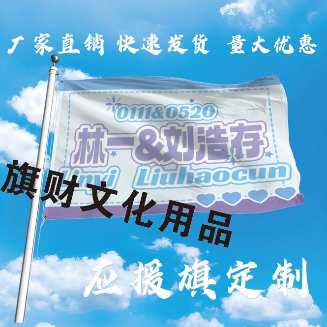 林一刘浩存组合大旗定制彩旗红旗户外演唱会应援旗制做音乐节旗帜