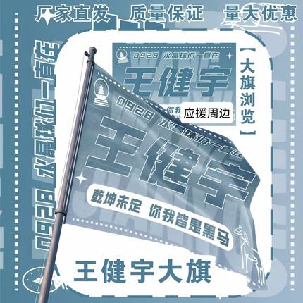 王健宇大旗明星演唱会王健宇应援旗户外打卡音乐节应援旗定制