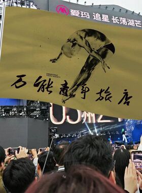 万青音乐节现场巡演周边四号旗帜144x96cm万能青年旅店画面可定制