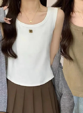 大码内搭打底金属扣吊带背心女宽松显瘦新款百搭上衣美背防走光