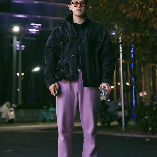 DPS 24SS基础通勤毛线圈纯棉弯刀版型宽松显瘦卫裤clean fit男女