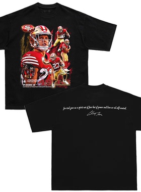 DPS「Christian McCaffrey」麦卡弗里美式橄榄球复古印花短袖T恤