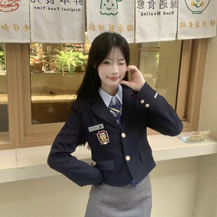 实拍清潭高中韩国校服韩国制服校供感学院风jk套装全套下裙