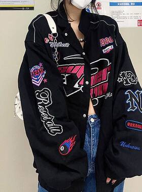 美式棒球服女春秋港风机车飞行服