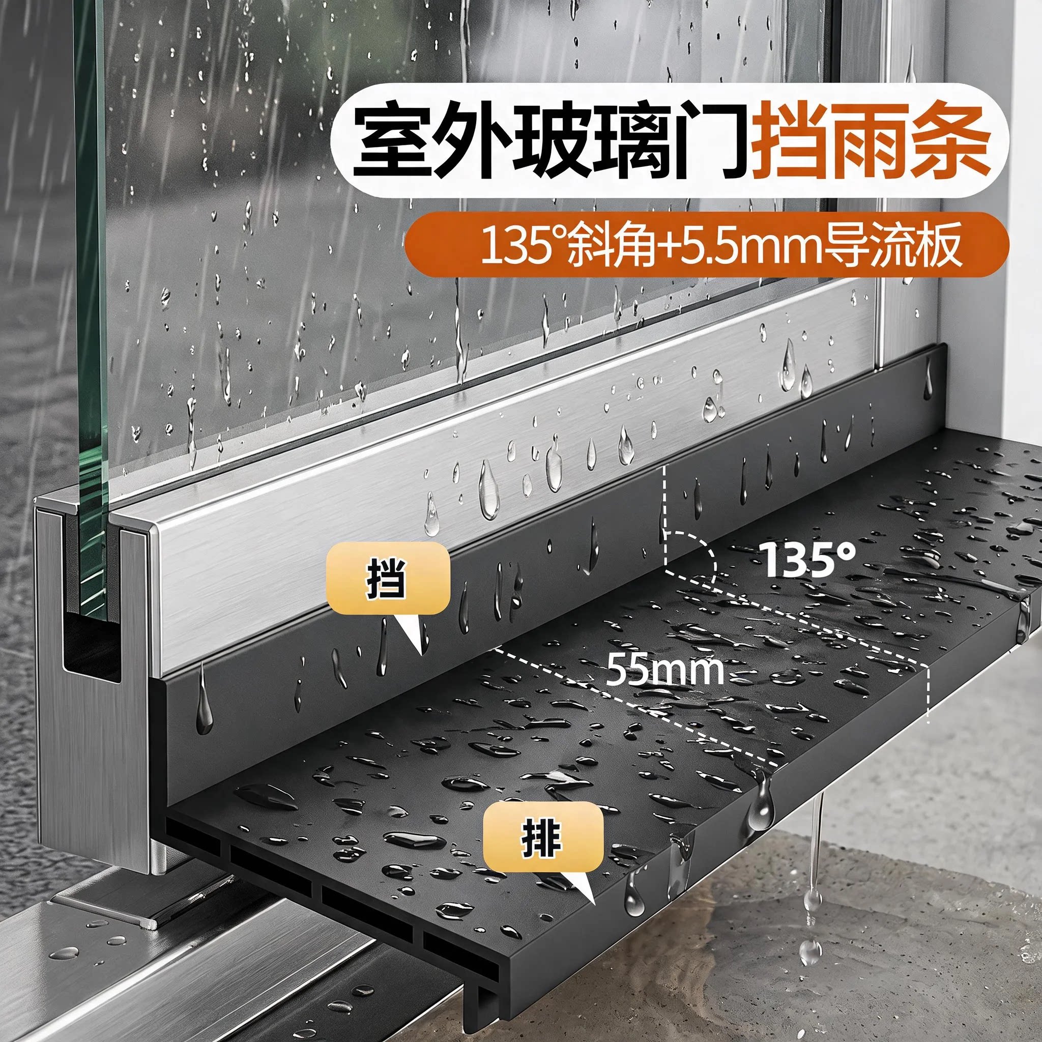 【防水倒灌神器】门底缝防水挡板图片