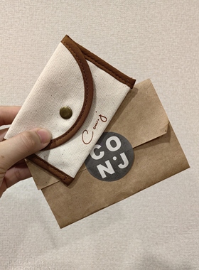 CON.J韩版ins风日系纯色时尚复古休闲卡包简约便携零钱包口红包