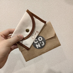 CON.J韩版ins风日系纯色时尚复古休闲卡包简约便携零钱包口红包