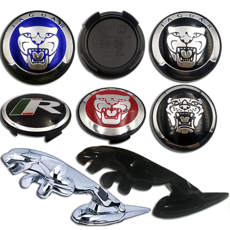 捷豹立标黑色车标轮胎中心轮毂