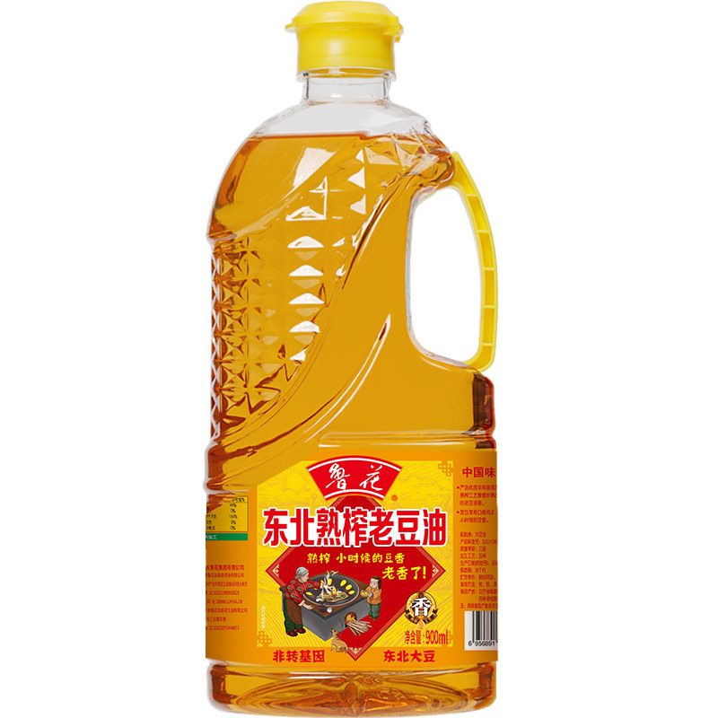 鲁花东北熟榨老豆油900ml