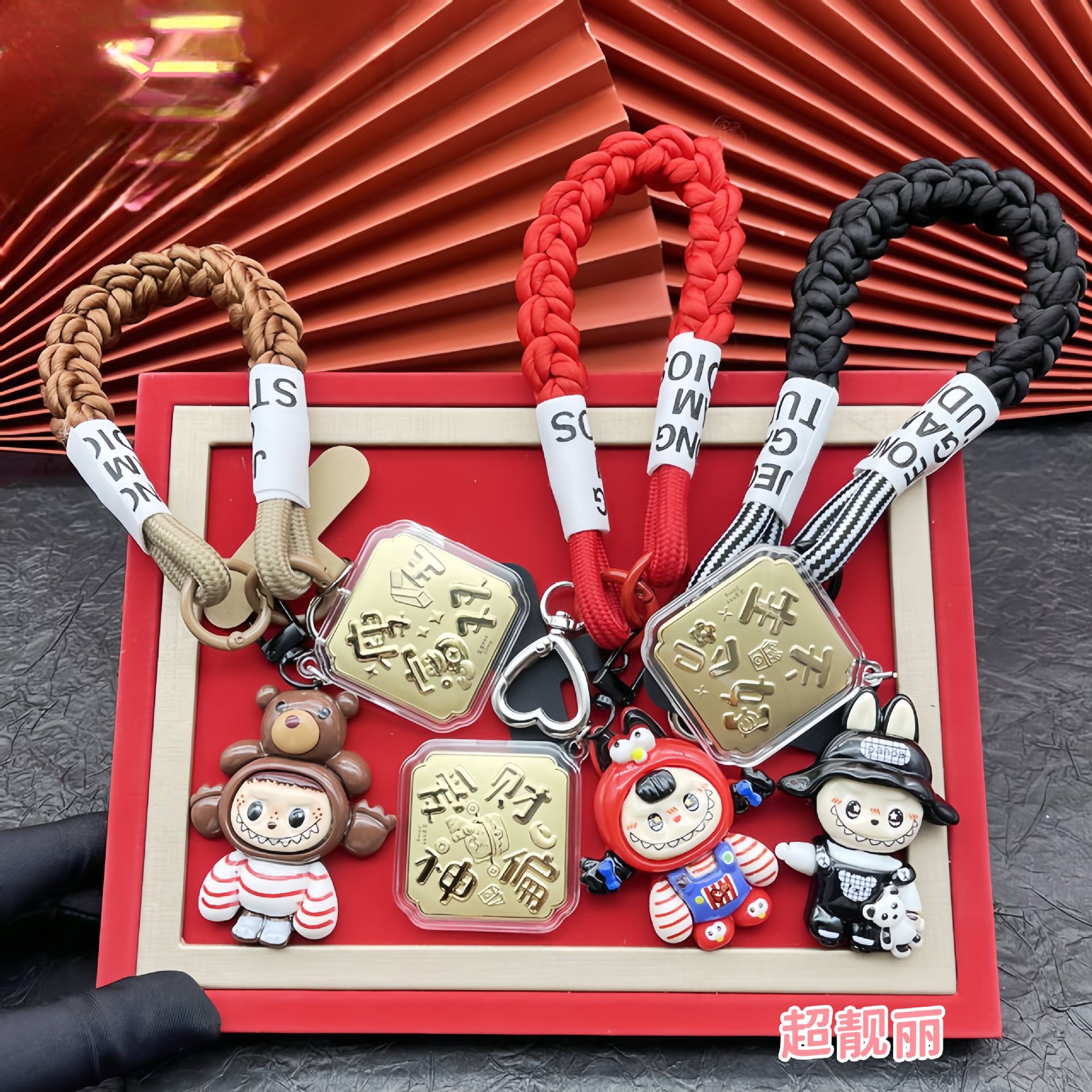 水贝黄金999足金布布手机链卡通挂绳