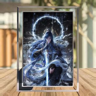 王者荣耀李信周边一念神魔新款透明水晶相框生日礼物摆台炽霜斩