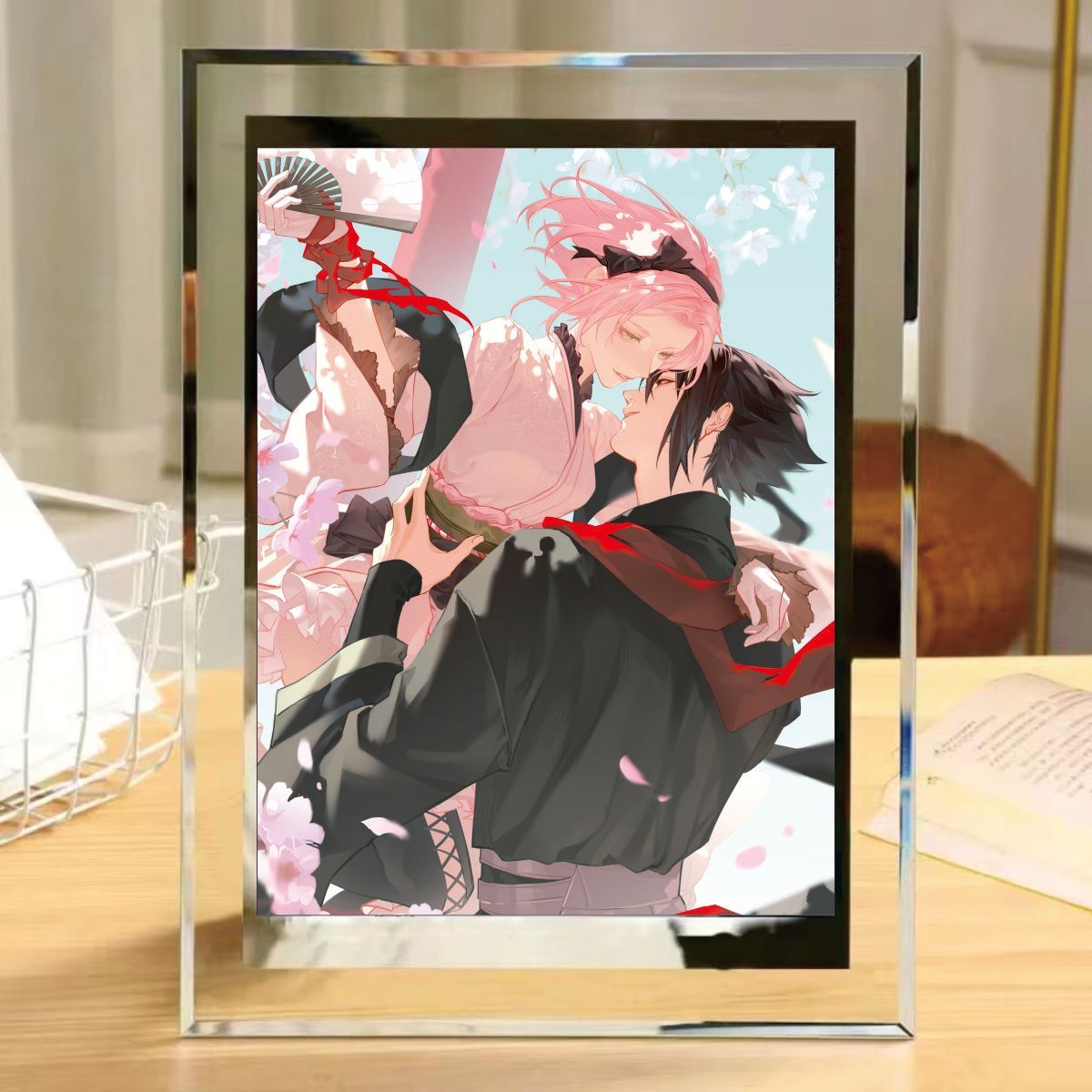 佐樱cp水晶相框定制火影忍者佐助