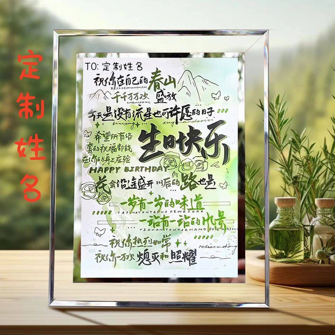生日快乐定制姓名祝福相框图片