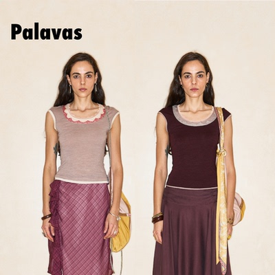 palavas蕾丝拼接假两件T恤女