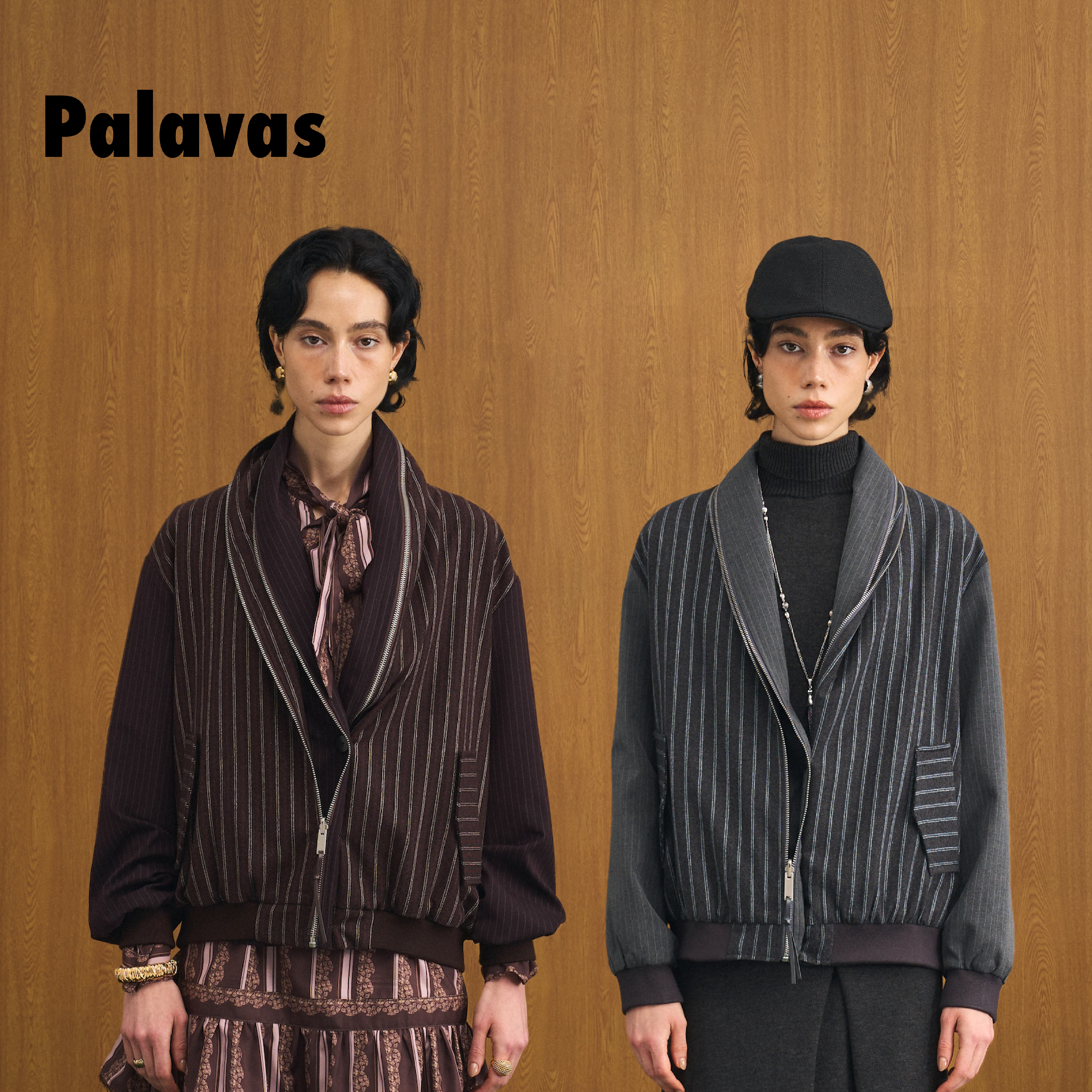 PALAVAS空港夜航外套条纹夹克