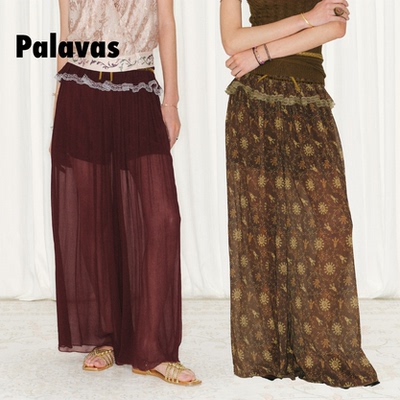 PALAVAS湿婆颂歌印花阔腿长裤