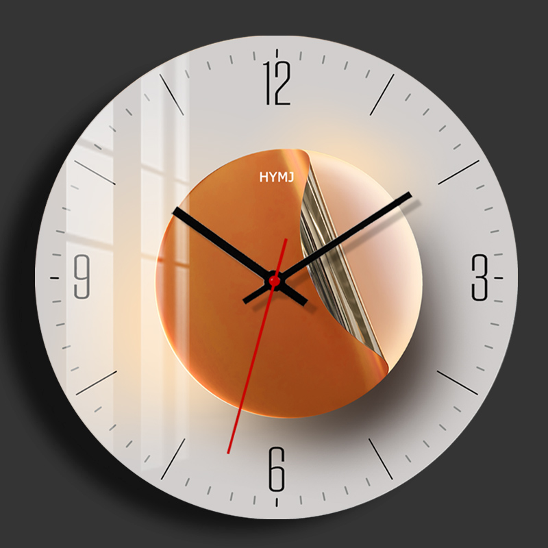 钟表挂钟客厅家用时尚2021新款创意现代简约抽象光影静音餐厅时钟