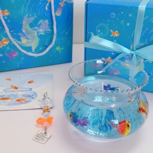 泡泡鱼缸香薰礼盒小众高级氛围感金鱼香薰蜡烛生日礼物送女生闺蜜