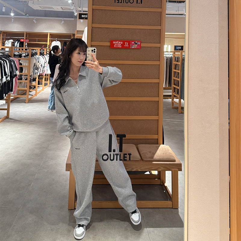 折扣i.tizzue正品时尚简约套装运动服工作服男装男士秋季情侣套装