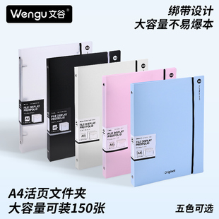 大容量A4活页文件夹独立透明文件袋按扣袋活页装订绑带设计可拆卸资料袋孕检资料乐谱收纳资料册试卷分类收纳
