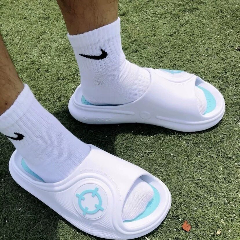 准者2运动拖鞋男软弹篮球训练室内外穿厚底一字拖防水