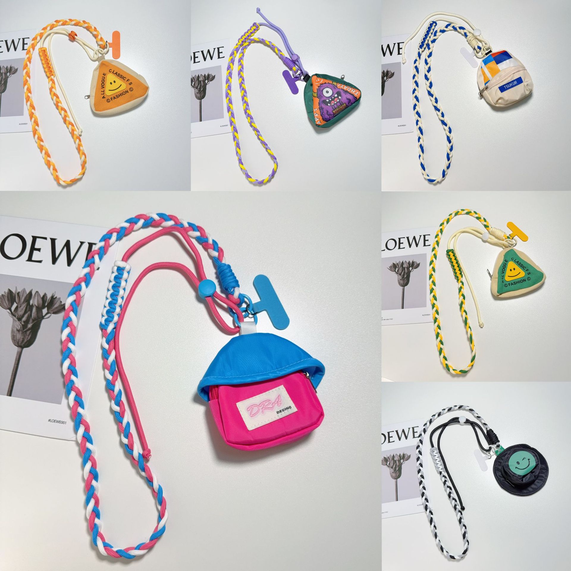 斜挎可调节手机挂绳零钱包