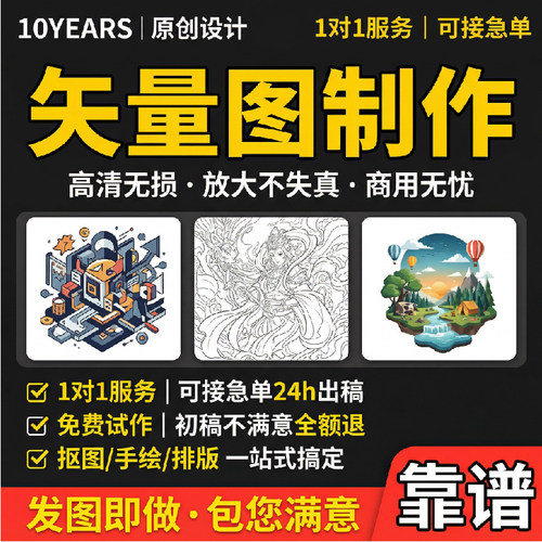 矢量图LOGO画图AI/PS去水印PDF