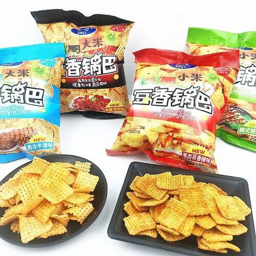 卡奇大米小米豆香锅巴粗粮香脆片多口味膨化零食网红解馋小吃批发
