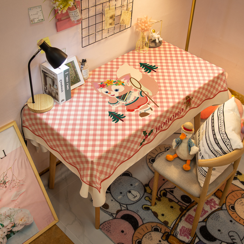 ins可爱玲娜贝儿书桌防水盖布