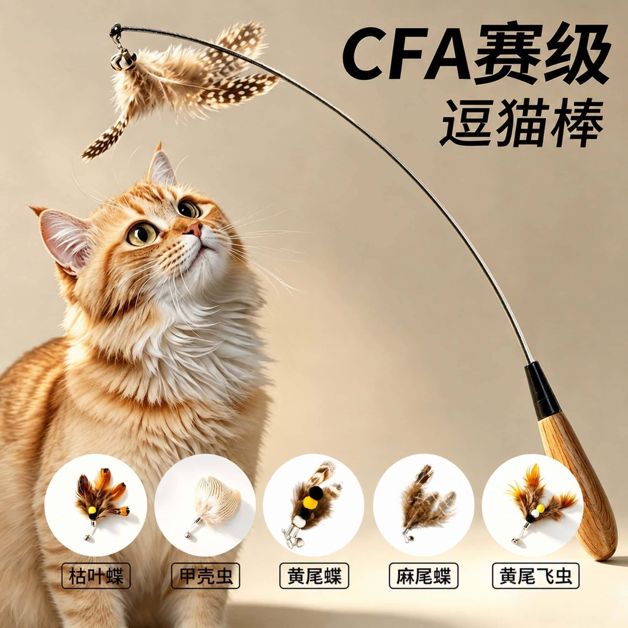 逗猫棒钢丝杆子羽毛替换头耐用