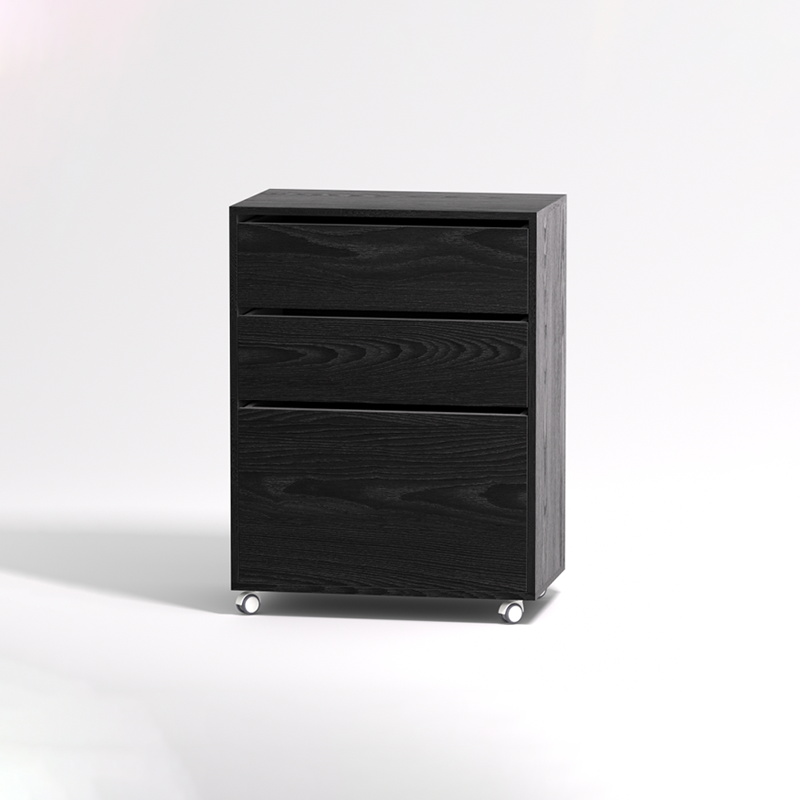 意式极简多功能带轮床边储物柜可移动书桌下抽屉简约书房床头柜