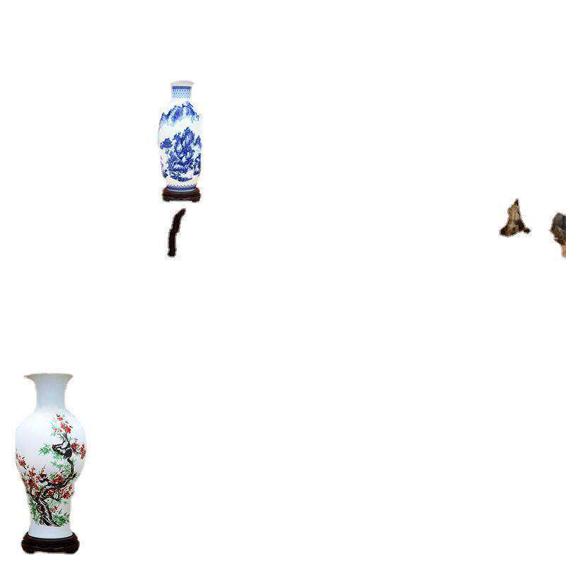 鸡毛掸子收纳瓶陶瓷器仿古青花瓷大花瓶摆件客厅富贵竹插花家居工