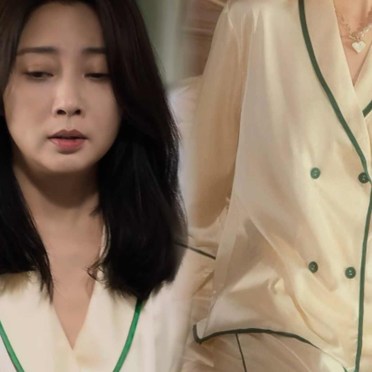 凡人歌殷桃沈琳同款睡衣女士柔软双排扣冰丝可外穿家居服长袖开衫