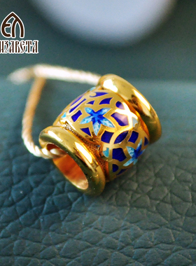 爱沙尼亚925纯银鎏金转运珠复古欧美项链吊坠百搭时尚5023