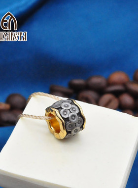 爱沙尼亚伊丽莎白高浮雕925纯银精致鎏金手链复古情侣款百搭5223