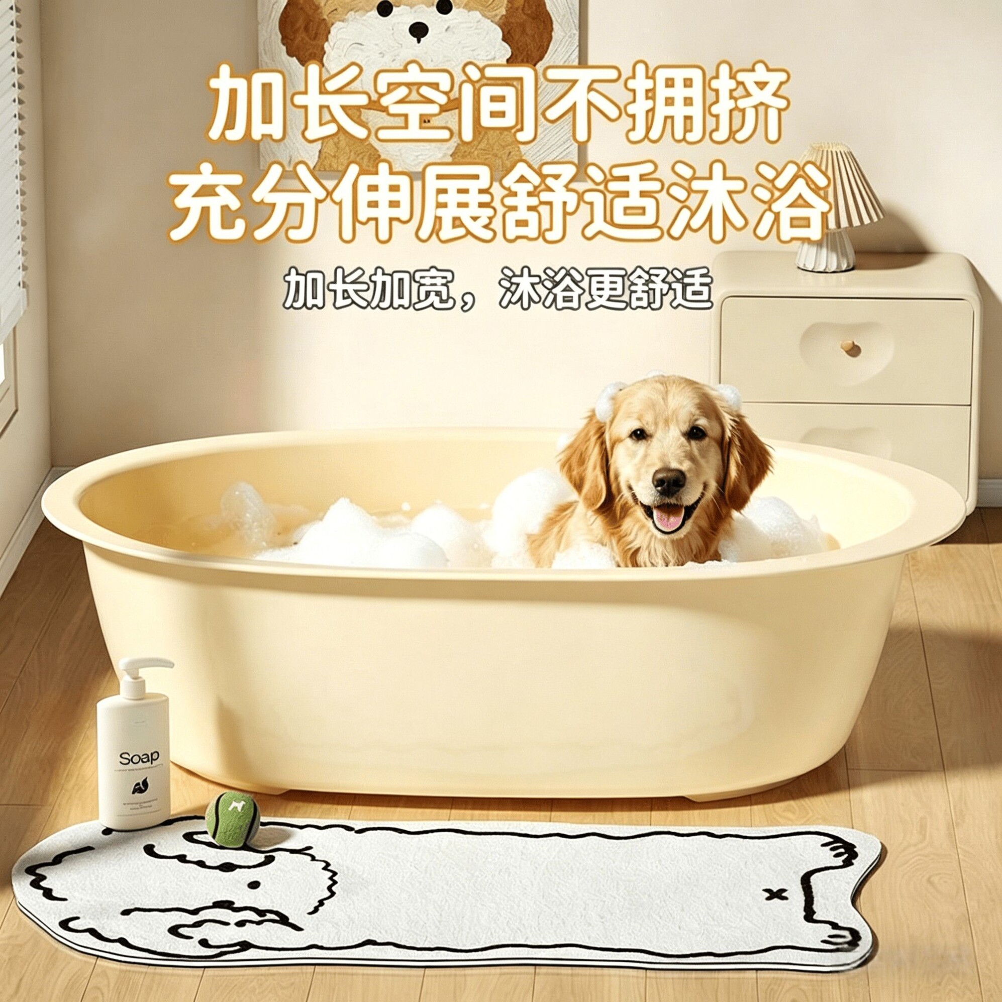 狗狗洗澡盆宠物店专用洗澡盆猫咪泡澡家用防外溅大容量浴缸洗浴盆