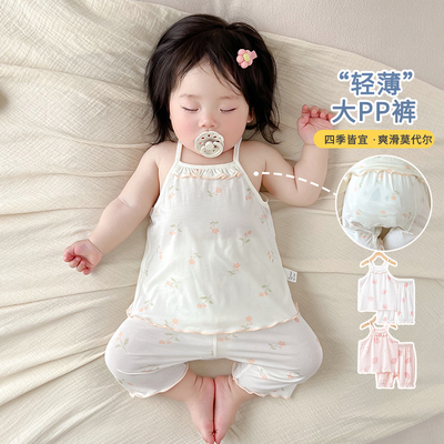 婴儿夏季薄款套装吊带夏装洋气